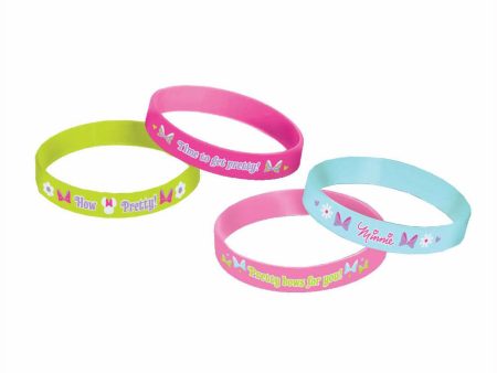 Disney Minnie Mouse Rubber Bracelet Favors 4pcs Cheap