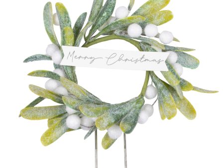 Christmas Mistletoe Foliage Cake Topper Discount