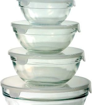 Nesting Glass Mixing Storage Bowls with Lids Sale