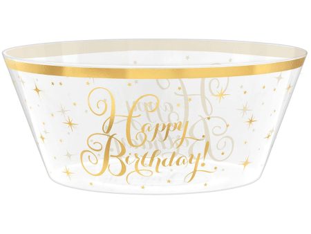 Gold Birthday Hot Stamped Plastic Bowl 10in Online Hot Sale