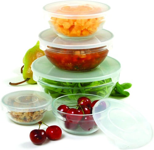 Nesting Glass Mixing Storage Bowls with Lids Sale