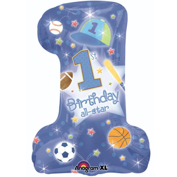 1st Birthday All Star Boy Foil Balloon 19 x 28in Online now