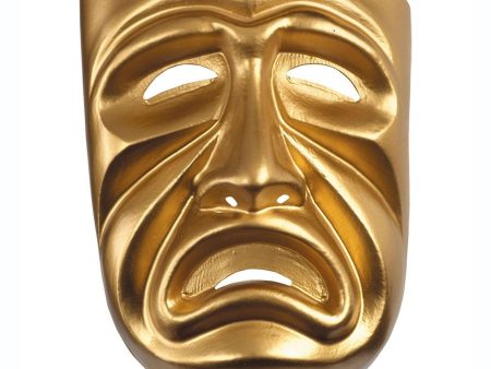 Adult Gold Tragedy Mask For Cheap