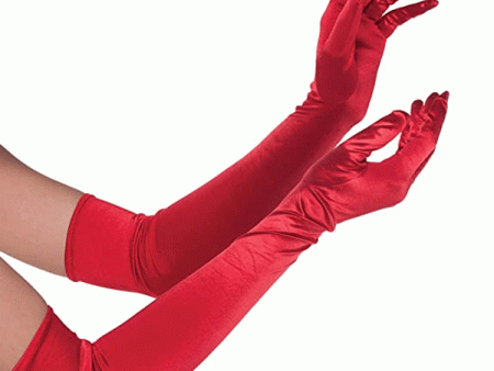 Women Long Red Gloves For Cheap