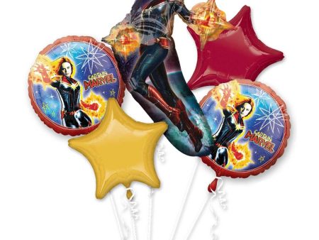 Captain Marvel Balloon Bouquet 5pcs Sale