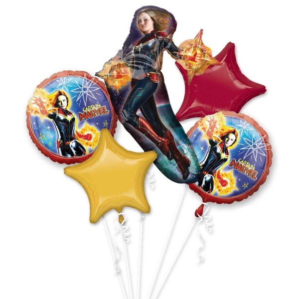 Captain Marvel Balloon Bouquet 5pcs Sale