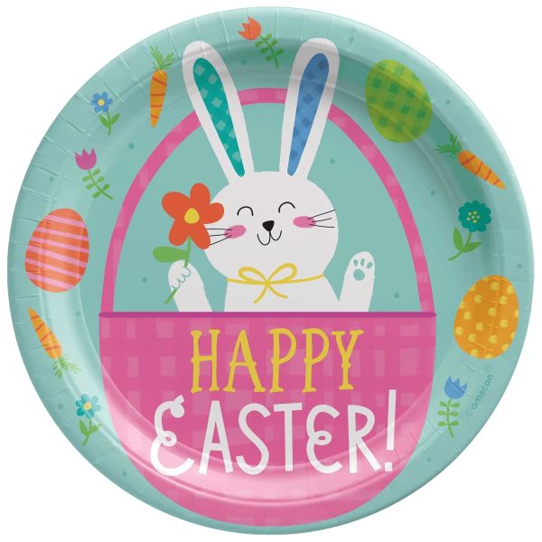 Funny Bunny Round Paper Plates  9in, 8pcs Sale