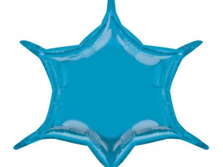 Blue 6-Point Star Balloon 22in Hot on Sale