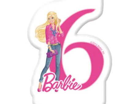 Barbie Sparkle Numeral Candle No. 6 Online now