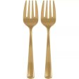 Gold Packaged Plastic Serving Forks 2pcs For Cheap