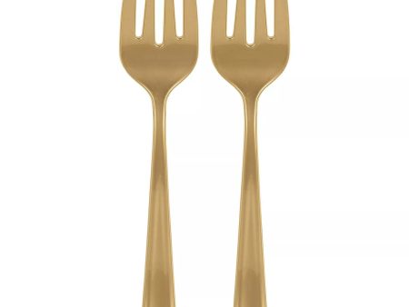 Gold Packaged Plastic Serving Forks 2pcs For Cheap