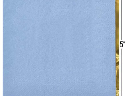 Ice Blue with Hot Stamped Beverage Napkin 16count Sale