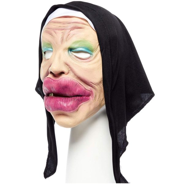 Adult Bee Stung Nun Full Head Latex Mask Sale