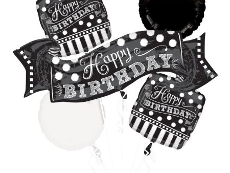 Black and White Chalkboard Birthday Bouquet 5pcs Hot on Sale