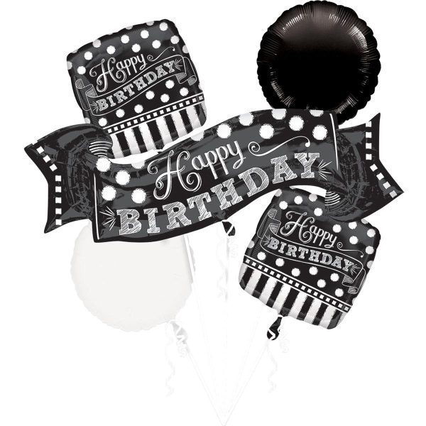 Black and White Chalkboard Birthday Bouquet 5pcs Hot on Sale