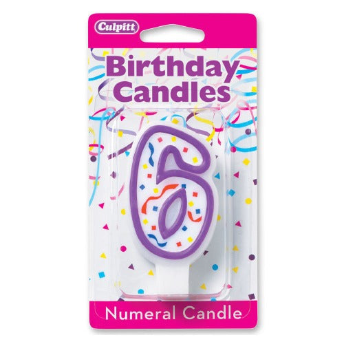 Candles - Numeral 6, 3 H For Sale