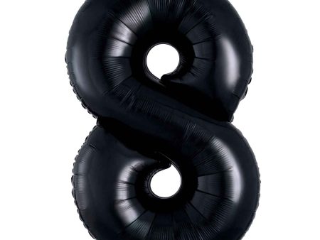 Black Number 8 Supershape Foil Balloon 53x86cm Fashion