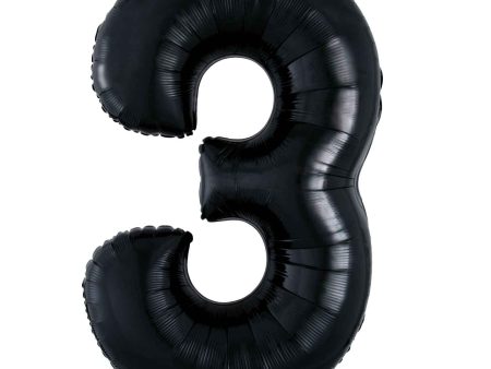 Black Number 3 Supershape Foil Balloon 50x86cm Cheap