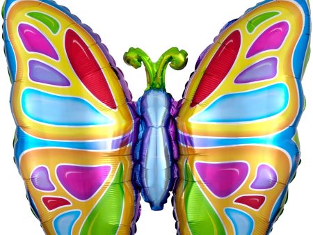 Bright Butterfly Supershape Foil Balloon Cheap