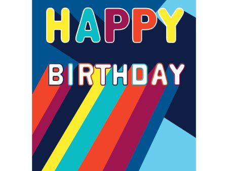 Birthday Colour Strips Male Greeting Card Sale