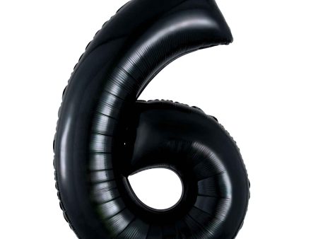 Black Number 6 Supershape Foil Balloon 55x86cm For Sale