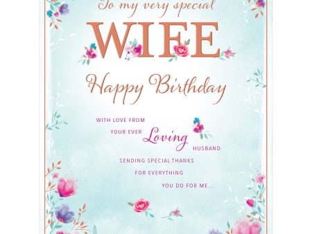 Very Special Wife Birthday Greeting Card Sale