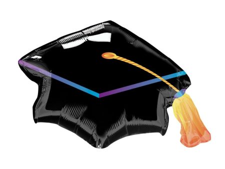 Black Graduation Cap SuperShape Balloon 31 x 22in Discount