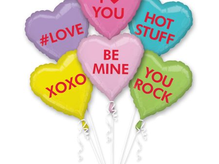 Candy Hearts Balloon Bouquets 5pcs For Sale