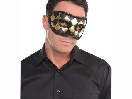 Adult Black Gold Harlequin Mask Discount