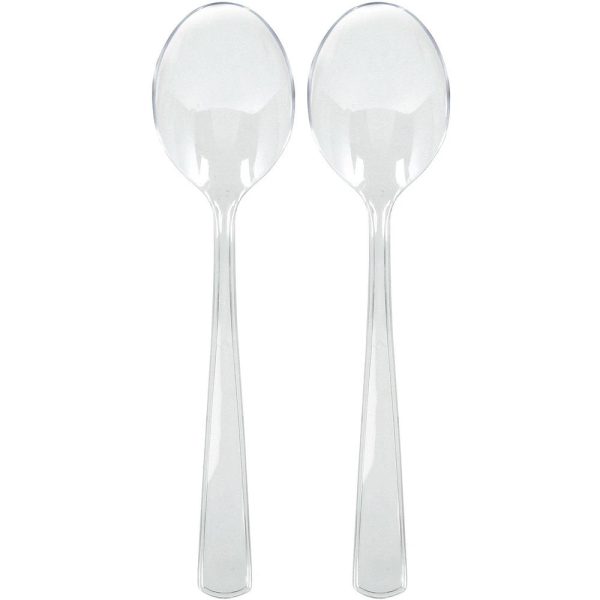 Clear Plastic Serving Spoon 9.75in 2pcs Fashion