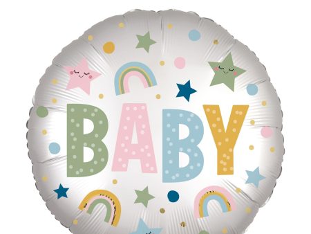 Baby Natural Satin Foil Balloon 45cm on Sale